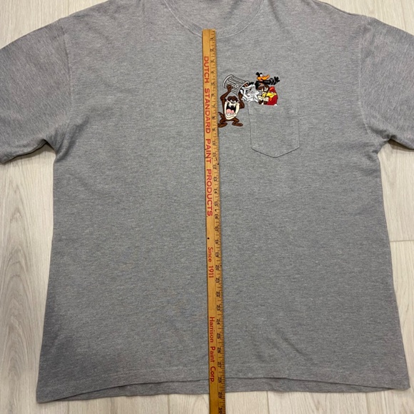 Vintage Warner Bros 2000 Taz Trash Bugs Daffy Pocket Tee T-Shirt Gray Size XXL - Picture 6 of 11